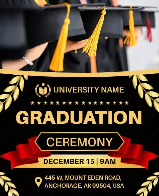 University Graduation Ceremony Event Flyer Template