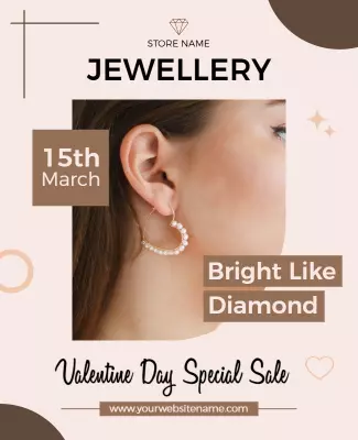 Valentine Day Special Sale Jewelry Flyer Template