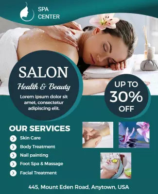 Verdun Green Salon Spa Flyer Template