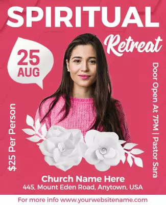 Vibrant Pink Spiritual Retreat Invitation Flyer Template