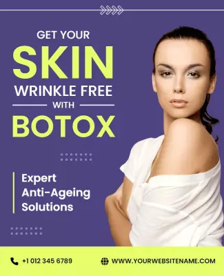 Vibrant Purple Botox Anti-Ageing Solutions Flyer Template