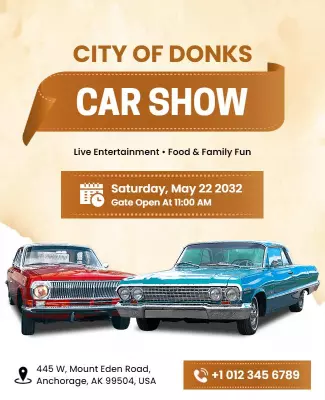 Vintage Car Show Event Flyer Template