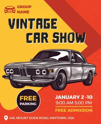 Vintage Car Show Event Flyer Template