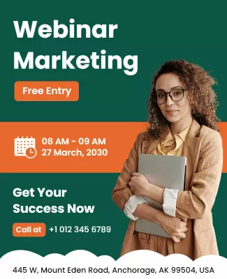 Webinar Marketing Event Announcement Flyer Template