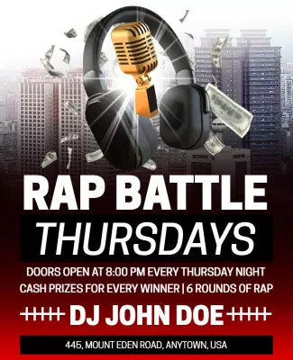 Weekly Rap Battle Event Flyer Template