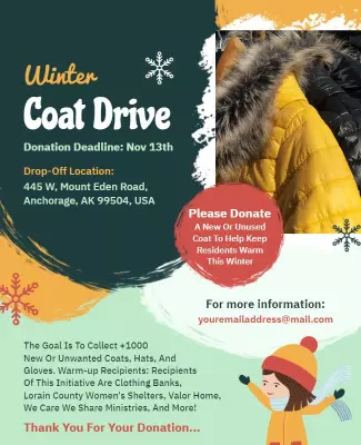 Winter Coat Donation Drive Flyer Template