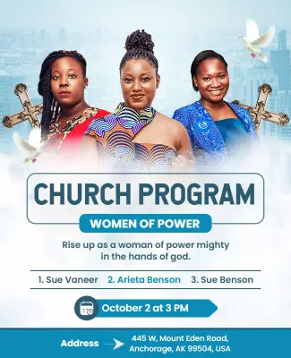 Women Of Power Church Program Flyer Template