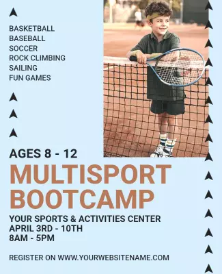 Youth Multisport Bootcamp Event Flyer Template